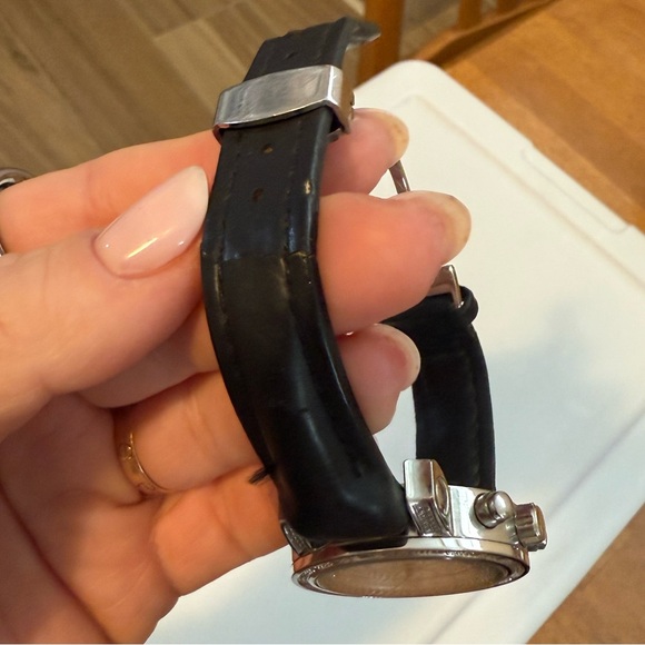 Stainless Steel Watch with Black Leather Strap - Picture 7 of 9